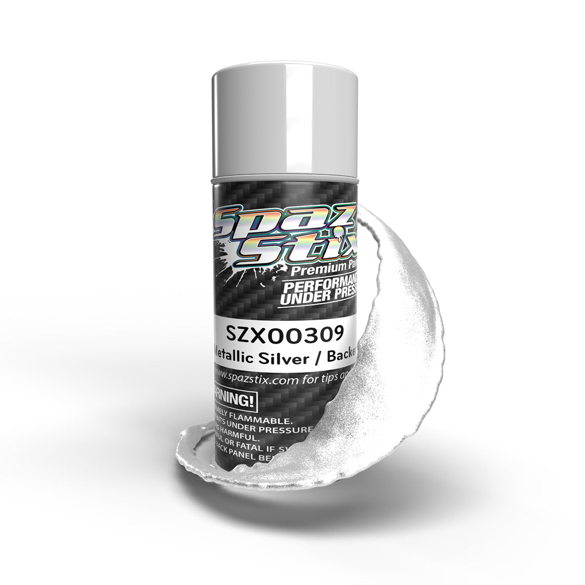 Spaz Stix Metallic Silver Candy Backer Polycarbonate Spray Paint 3.5oz – SZX00309