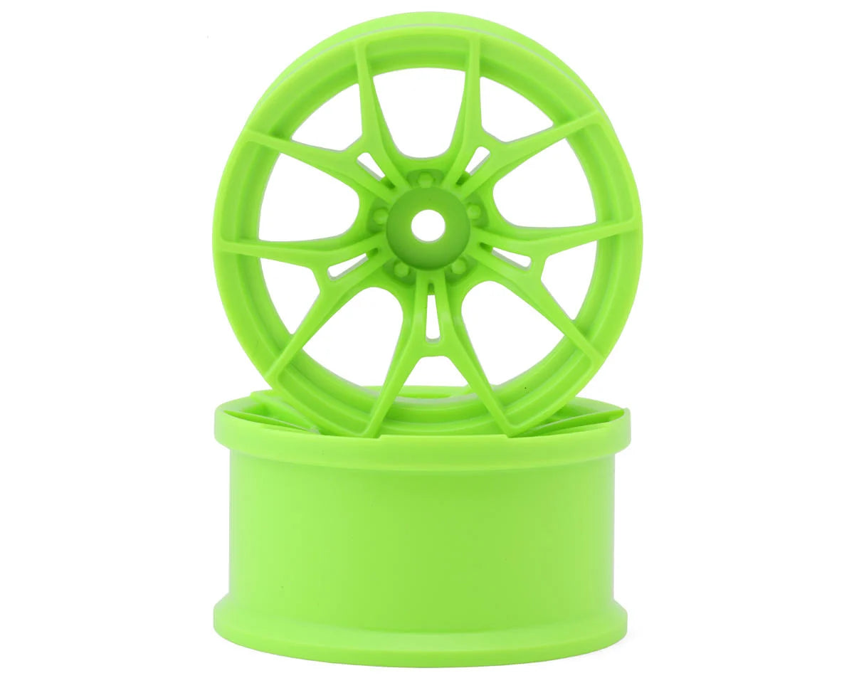 TDW-0614G Topline FX Sport Multi-Spoke Drift Wheels (Green) (2) (6mm Offset)