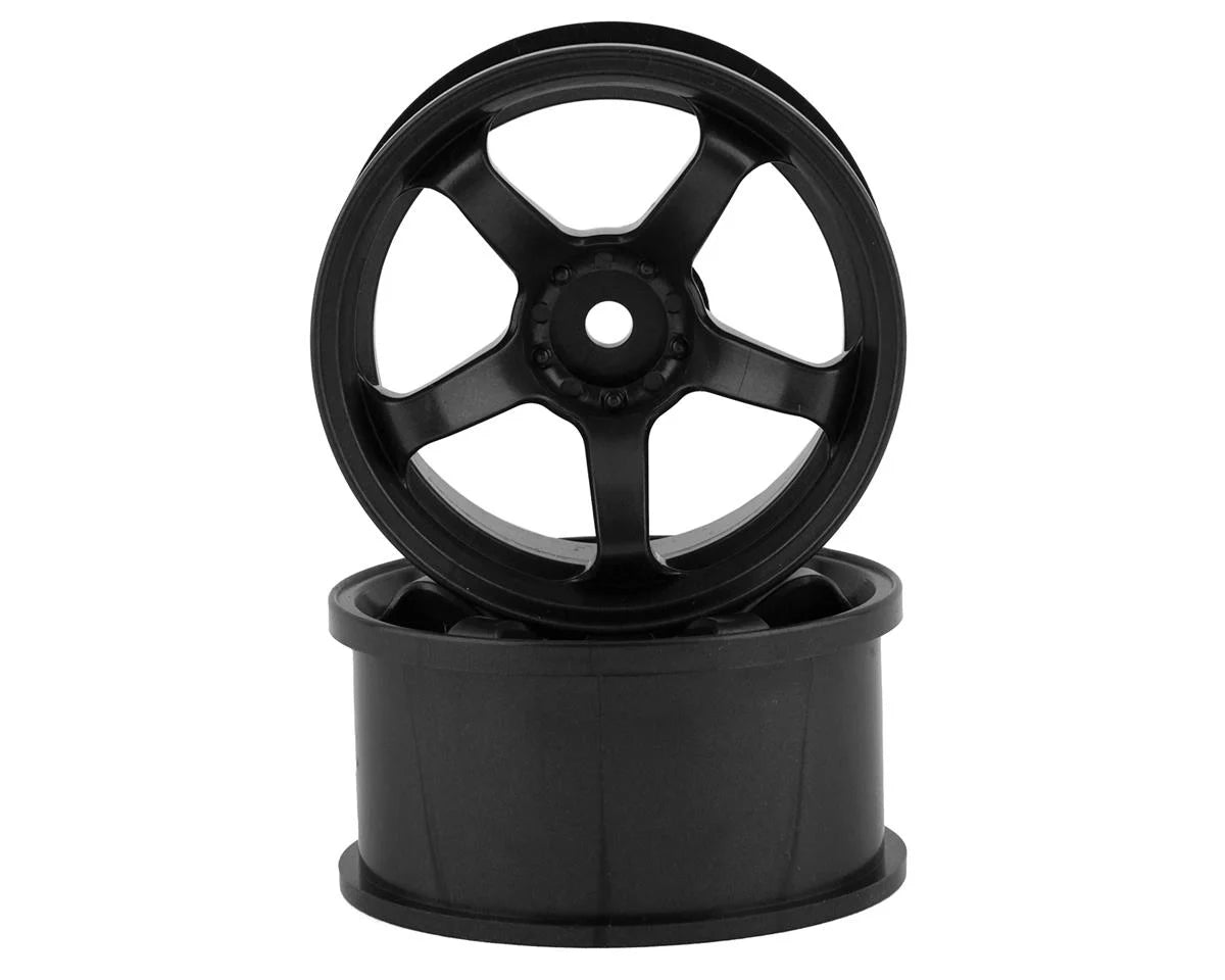 TDW-EW-0106BK Topline M5 Spoke Drift Wheels (Black) (2) (6mm Offset) w/12mm Hex