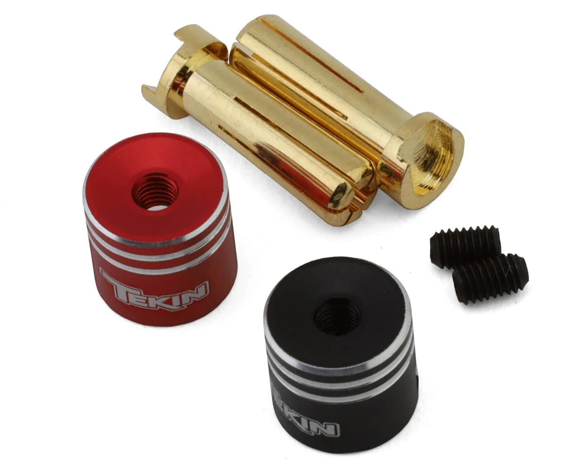 TEKTT4007 Tekin Aluminum XL Heatsink Bullet Plugs w/5mm Bullets (Black/Red) |The RC Shop at Dr Dans