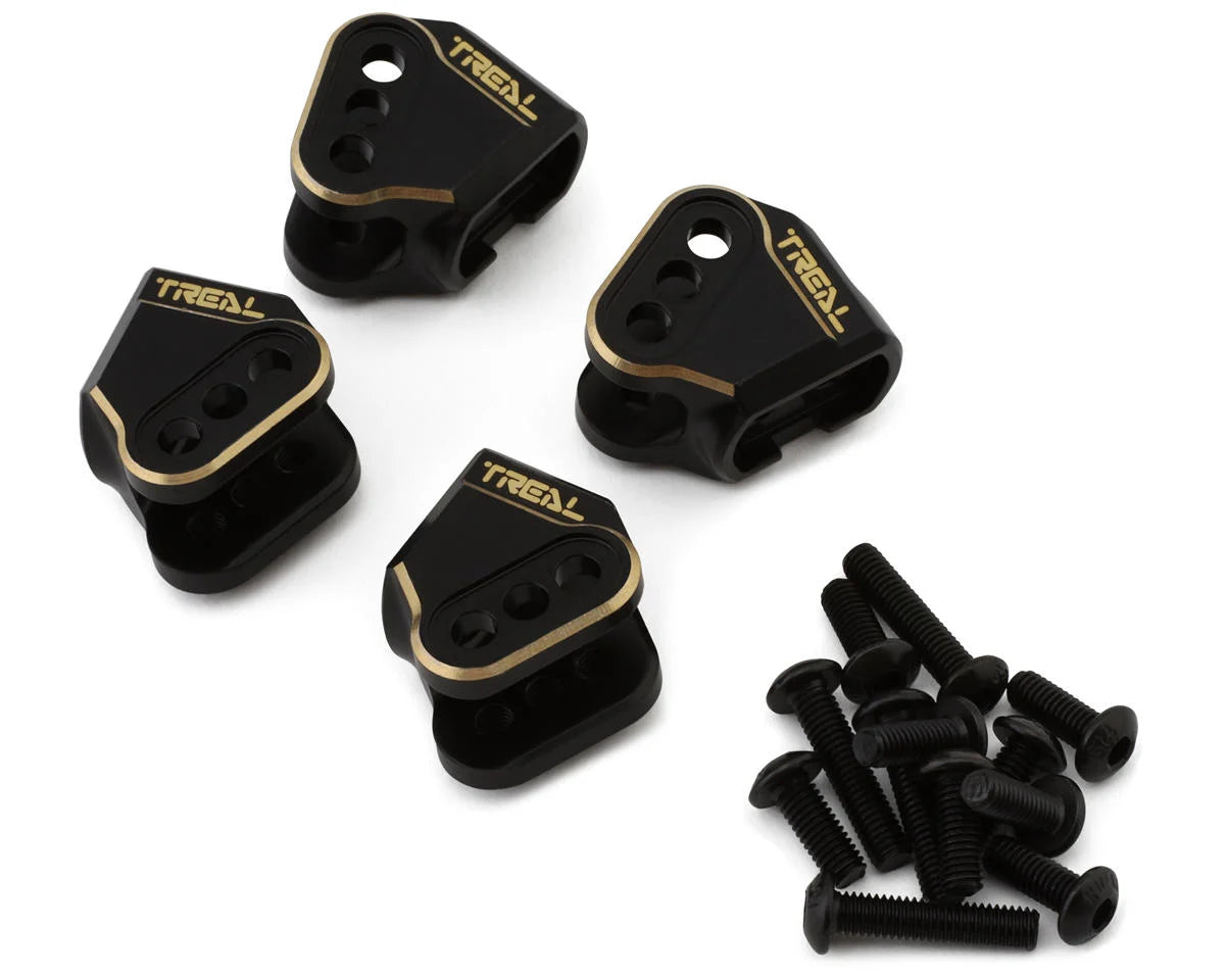 TLHTGEN9-24 Treal Hobby Redcat Ascent/Gen9 Brass Lower Link Mounts (Black) (4) (44.4g)