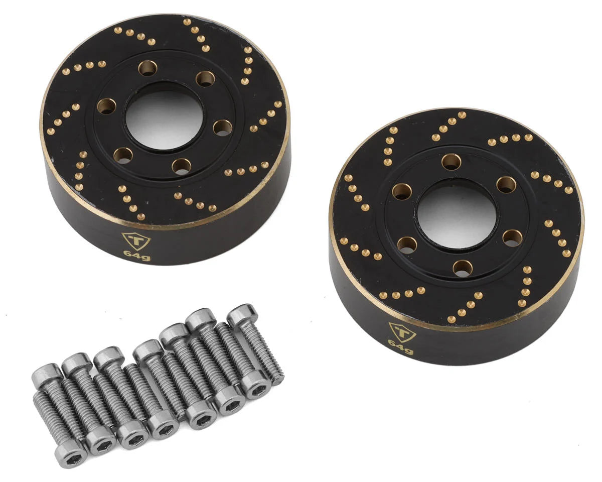 TLHTWHEEL-102 Treal Hobby 1.9" Brass Wheel Brake Disc Weights (Black) (64g) (2) |The RC Shop at Dr Dans