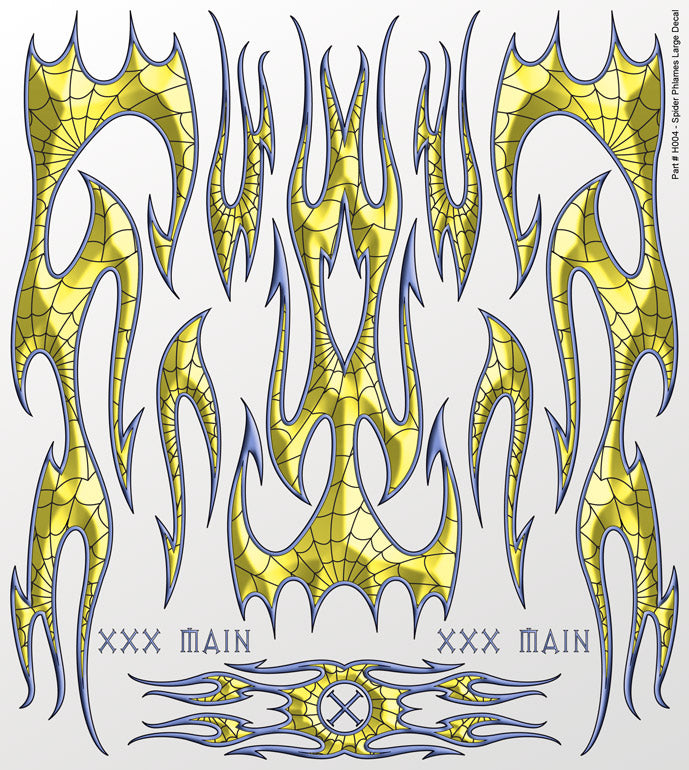 XXXH004 Spider Phlames (Flames) Large Decal
