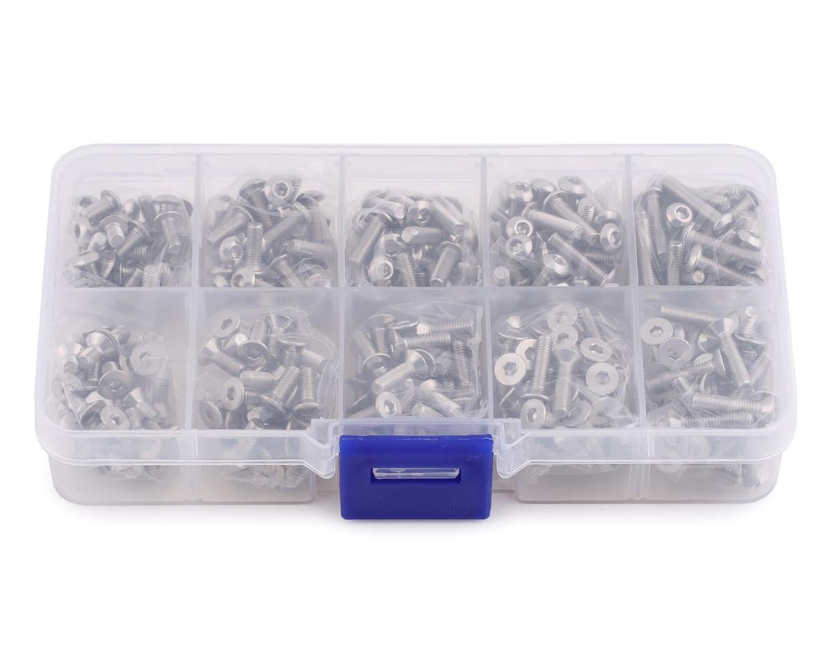 YEA-SSS-400 Yeah Racing 3mm Stainless Steel Screw Set w/Case (400) (Flat Head/Button Head)