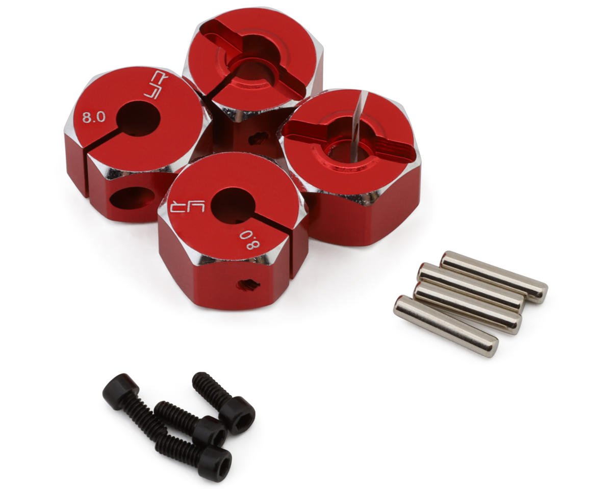 YEA-WA-041RD Yeah Racing Aluminum 12mm Hex Adaptor Set (Red) (4) (8mm) | The Rc Shop at DrDans