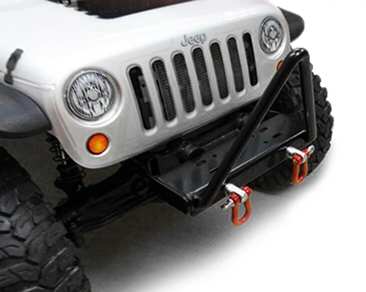 YEA-YA-0454 Yeah Racing SCX10 Steel Front "Stinger" Bumper w/Winch Mount & Shackles | The RC Shop at Dr Dans