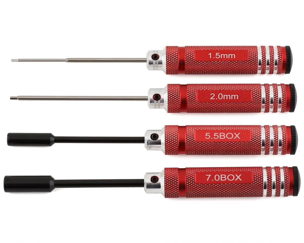 YOKYT-YRTSRA Yokomo 4-Piece Metric Hex & Nut Driver Tool Set (1.5, 2.0, 5.5, 7.0mm) | The RC Shop at Dr Dans