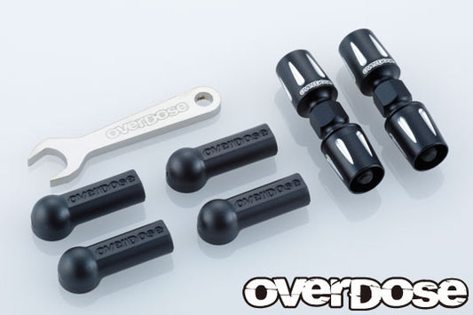OD2423b OVERDOSE Aluminum Pushrod Turn Buckle (For GALM series/Black) | THE RC SHOP AT DRDANS
