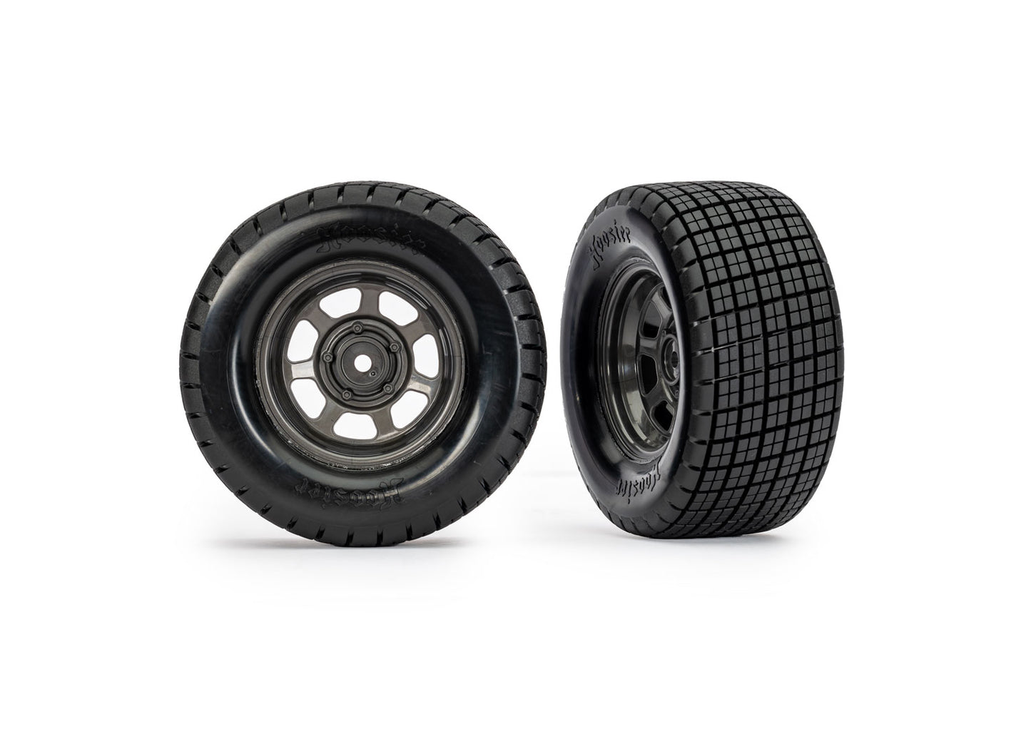 10474X Dirt Oval Gray Rear Wheels w/ Hoosier Tires (2)  | The RC Shop AT Dr Dans