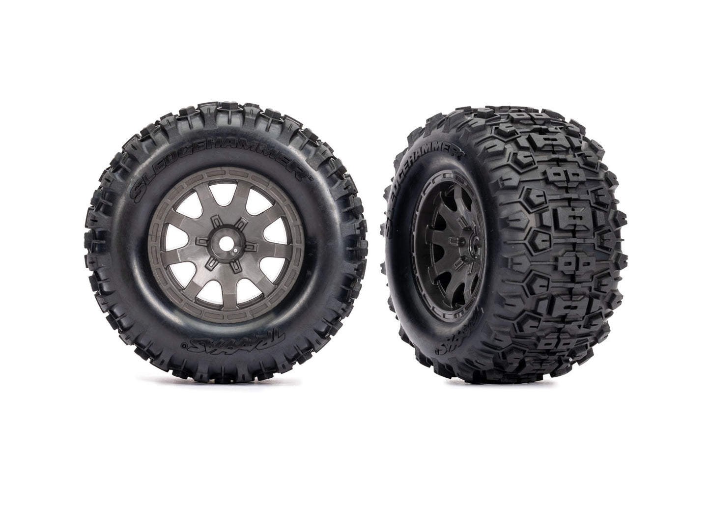 10771-GRAY Gray Front Wheels w/ Sledgehammer Tires (2)  |The RC Shop at Dr Dans