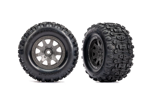 10771-GRAY Gray Front Wheels w/ Sledgehammer Tires (2)  |The RC Shop at Dr Dans
