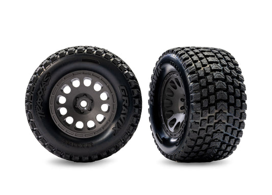 10772-GRAY    Gray Front Mini XRT Wheels w/ Gravix Tires (2)   | The RC Shop at Dr Dans