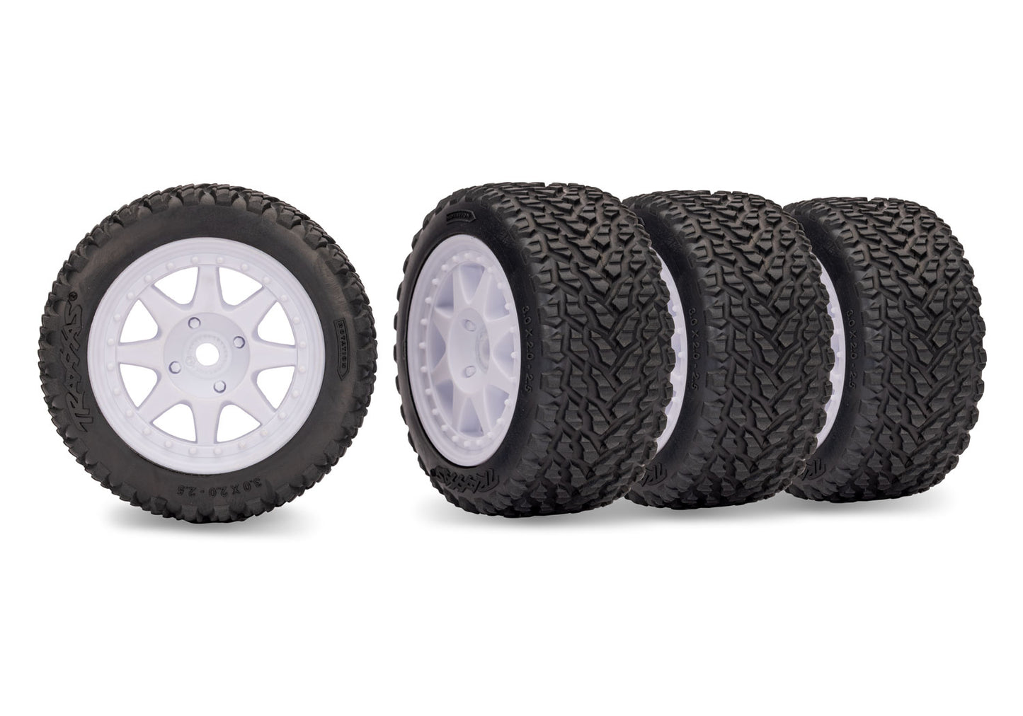 10874 White Mini Rally Wheels with Rally Tires (F&R)  | The RC Shop at Dr Dans