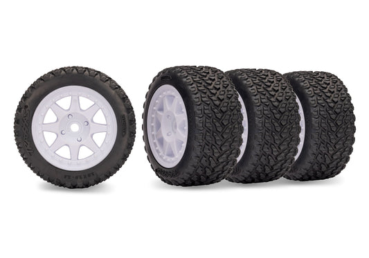 10874 White Mini Rally Wheels with Rally Tires (F&R)  | The RC Shop at Dr Dans