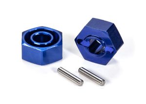 1654X Wheel hubs, hex (blue-anodized,