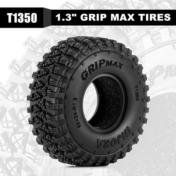T1350   INJORA 1.3" 68*24mm S4 Gripmax Tires for 1/18 1/24 RC Crawlers (T1350)