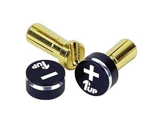 1UP190412	1UP Racing LowPro Bullet Plugs & Grips, 5mm, Stealth