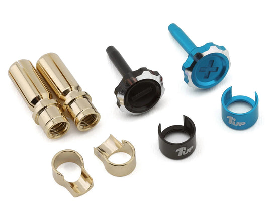 1UP190452 1UP Racing "Lockdown" Adjustable Bullet Plug Grips w/5mm Bullets (Bright Blue/Black)