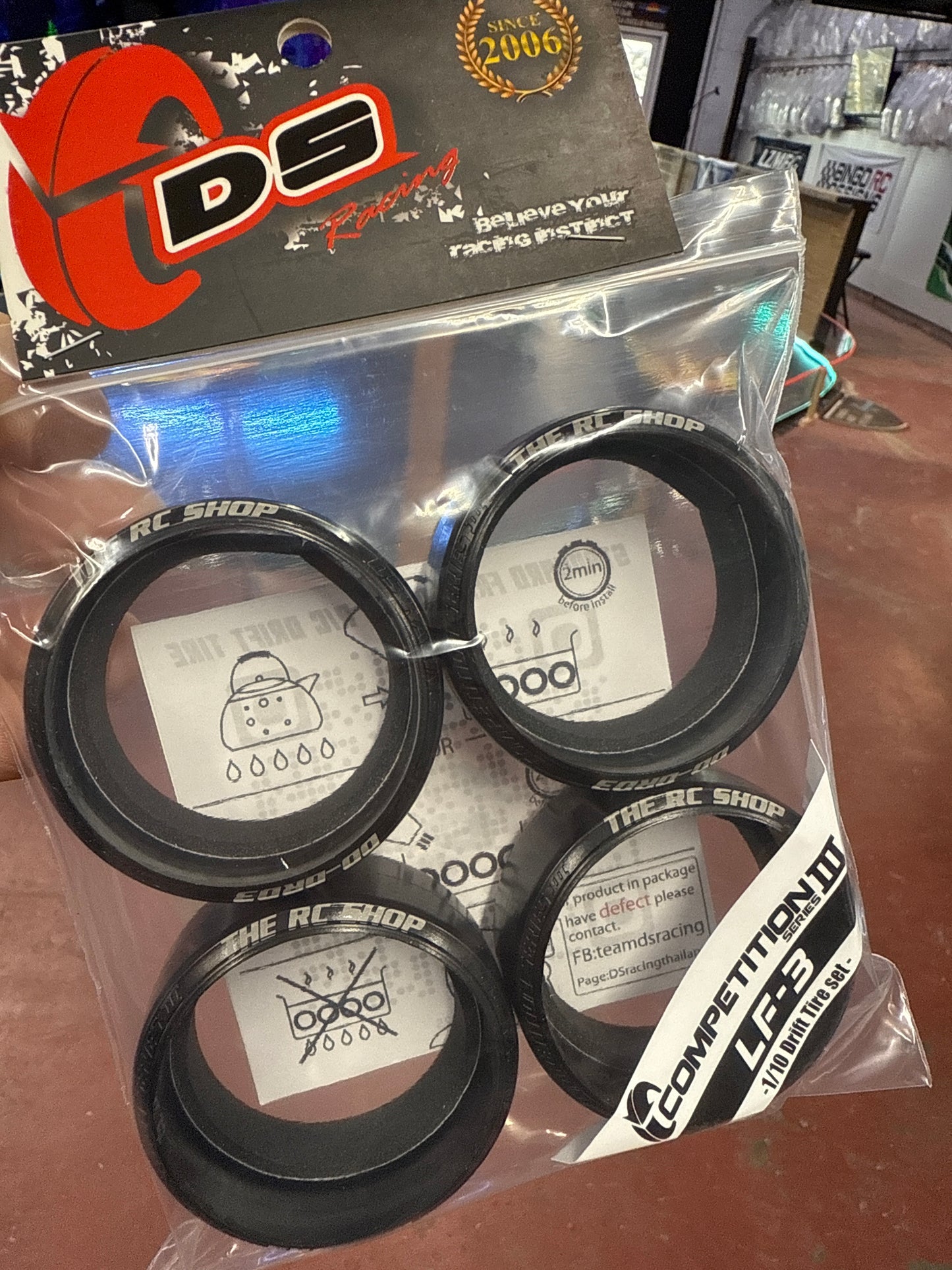 (DD-DRD3)  OFFICIAL THE RC SHOP DD-DRD3 DS Racing Competition III Slick Drift Tires (4) (LF-3)