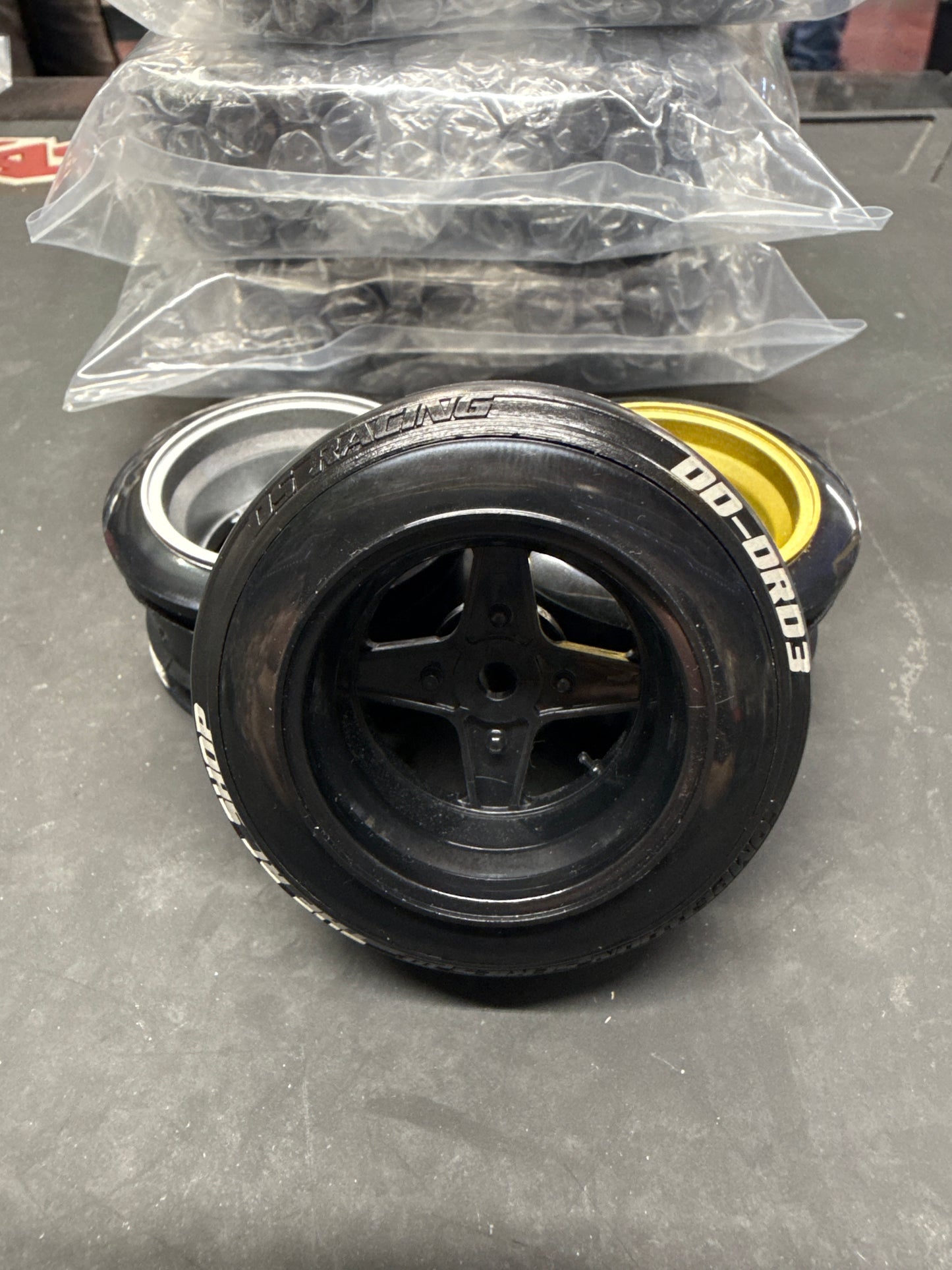 4pcs VINTAGE “Work Equip 01 “STYLE DRIFT  RC Car 1/10 Scale Plastic Wheels Rims 12mm Nut