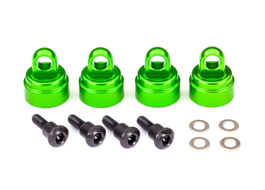 Shock caps, aluminum (green-ano