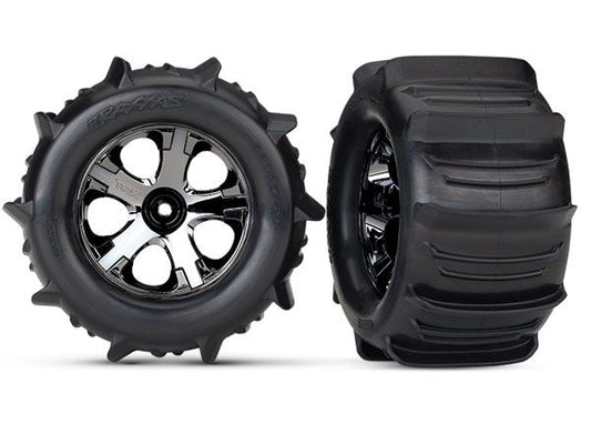 4175        All-Star 2.8" Black Chrome Wheels & Paddle Tires (2)        |The RC Shop at Dr Dans