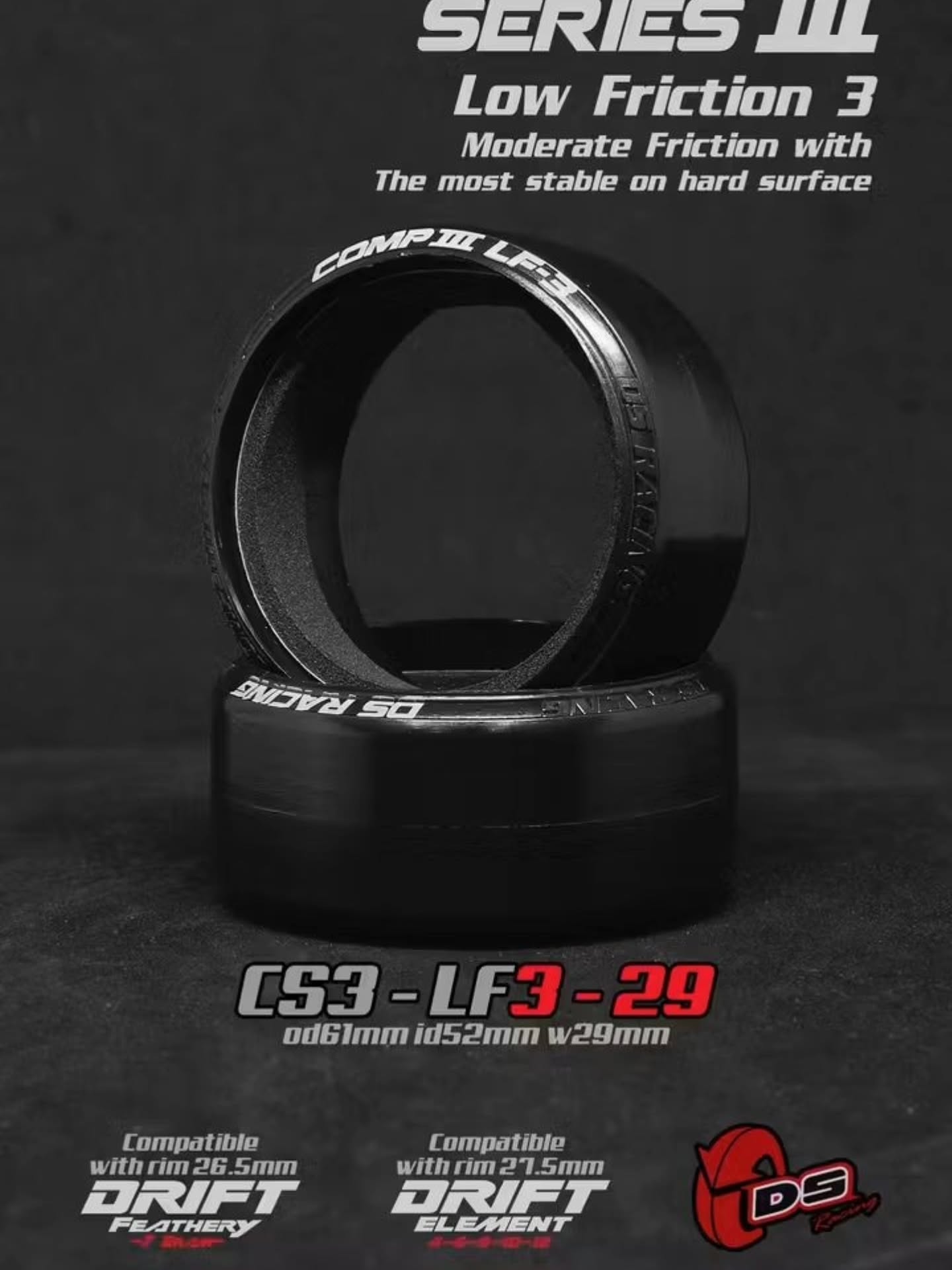 DS-CS3-LF3-29   Competition Series III LF3 Width 29mm Drift tires