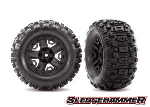 6792 Tires &amp; wheels, assembled, glued (black 2.8' wheels, Sledgehammer