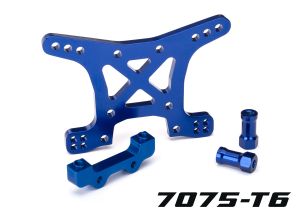 6839X Shock tower, front, 7075-T6 aluminum (blue-anodized)