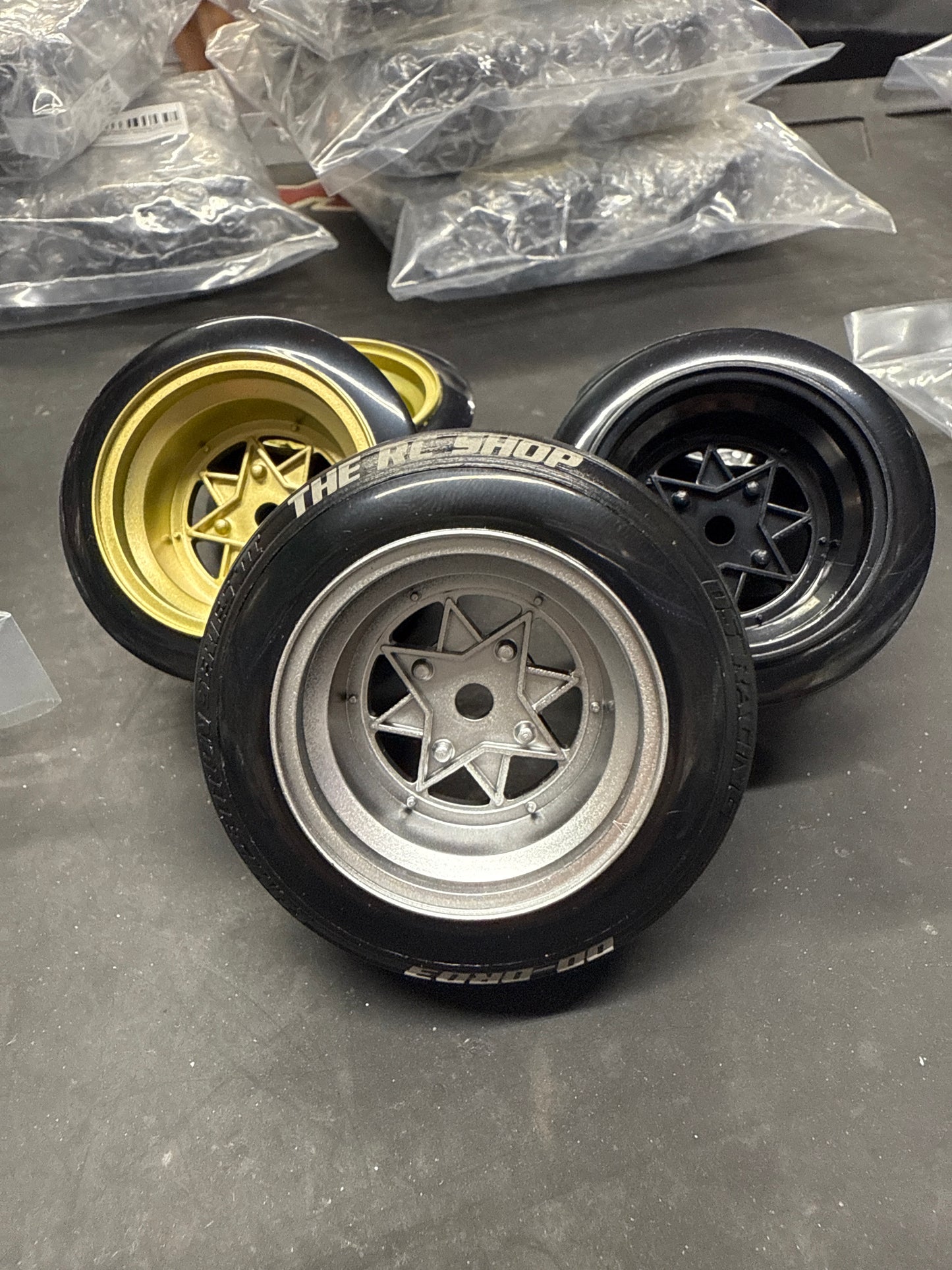 4pcs VINTAGE LOTUS STYLE DRIFT  RC Car 1/10 Scale Plastic Wheels Rims 12mm Nut