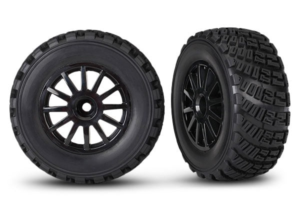 7473T   Black 12-Spoke Rally Wheels w/ Rally Tires (2)  | The RC Shop at Dr Dans