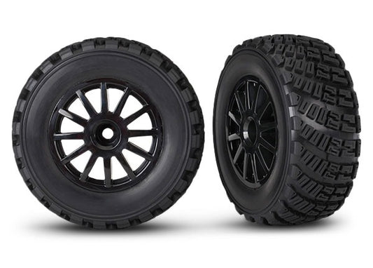 7473T   Black 12-Spoke Rally Wheels w/ Rally Tires (2)  | The RC Shop at Dr Dans