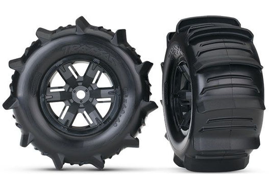7773     X-Maxx Black Wheels w/ Paddle Tires (2)   | The RC Shop at Dr Dans