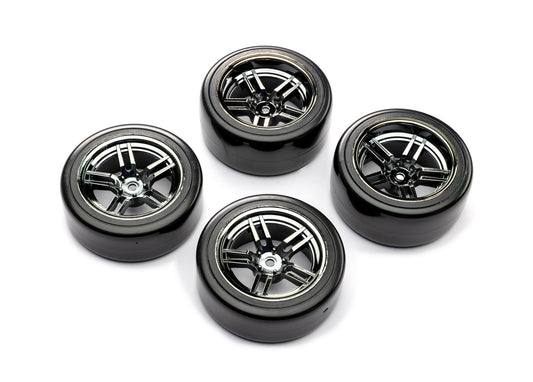 8378 1.9" Black Chrome Split-Spoke Wheels & Drift Tires (4)  | The RC Shop at Dr Dans
