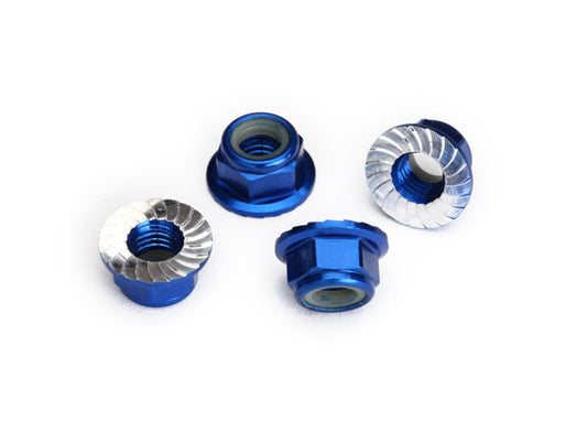 8447X  5 mm Blue Aluminum Serrated Lock Nuts (4)  | The Rc Shop at DrDans