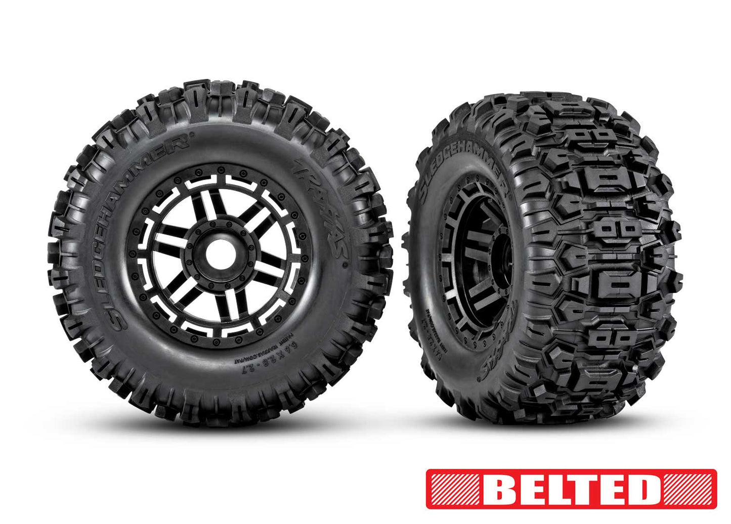 8979 Maxx 2.8" Black Wheels & Sledgehammer Tires (2)  | The RC Shop at Dr Dans