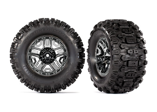 9072 2.8" Black Chrome Wheels & Sledgehammer Tires (2)     | The RC Shop at Dr Dans