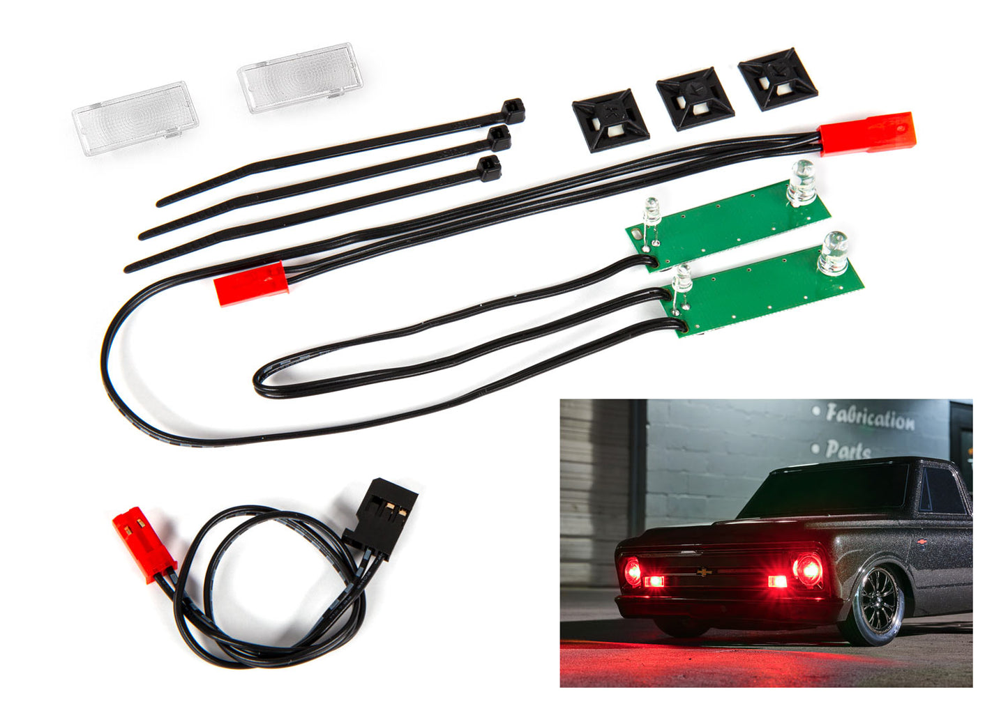 9496R   Drag Slash Red LED Headlight Set