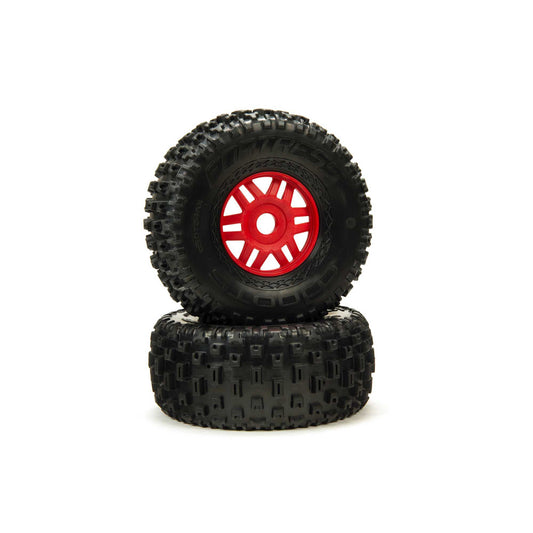 ARA550065	 DBOOTS 'Fortress' Tire Set Glued (Red) (2pcs)