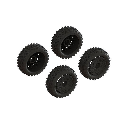 ARA550114	 dBoots '2-HO' Tire Set Glued (Black) (2 Pairs)