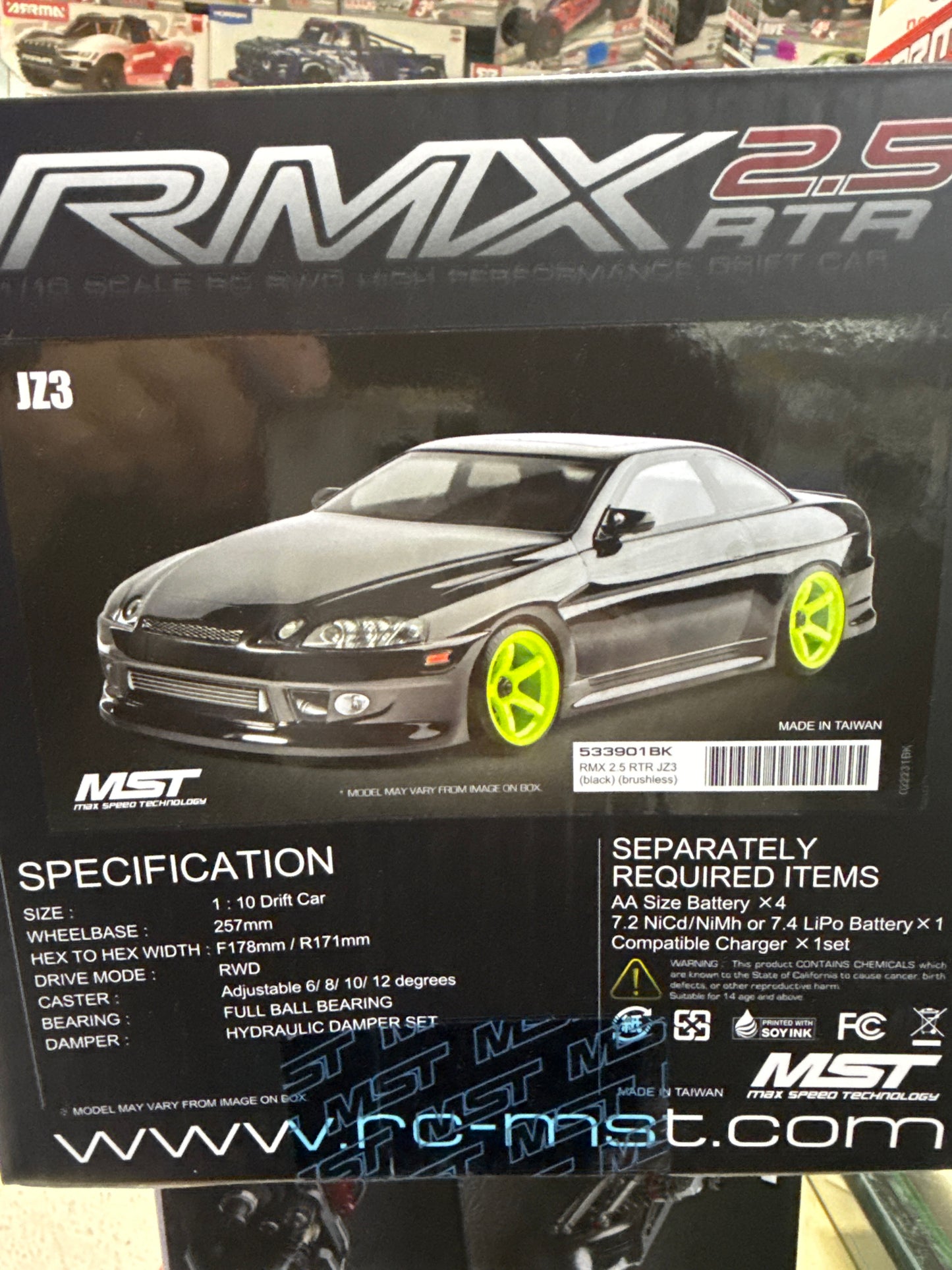 MXS-533901BK     MST RMX 2.5 1/10 2WD Brushless RTR Drift Car w/JZ3 Body (Black)   | The RC Shop at Dr Dans