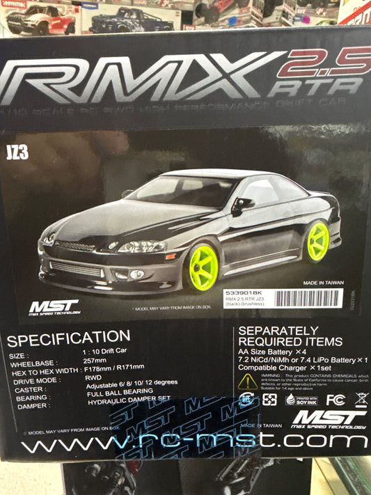 MXS-533901BK     MST RMX 2.5 1/10 2WD Brushless RTR Drift Car w/JZ3 Body (Black)   | The RC Shop at Dr Dans