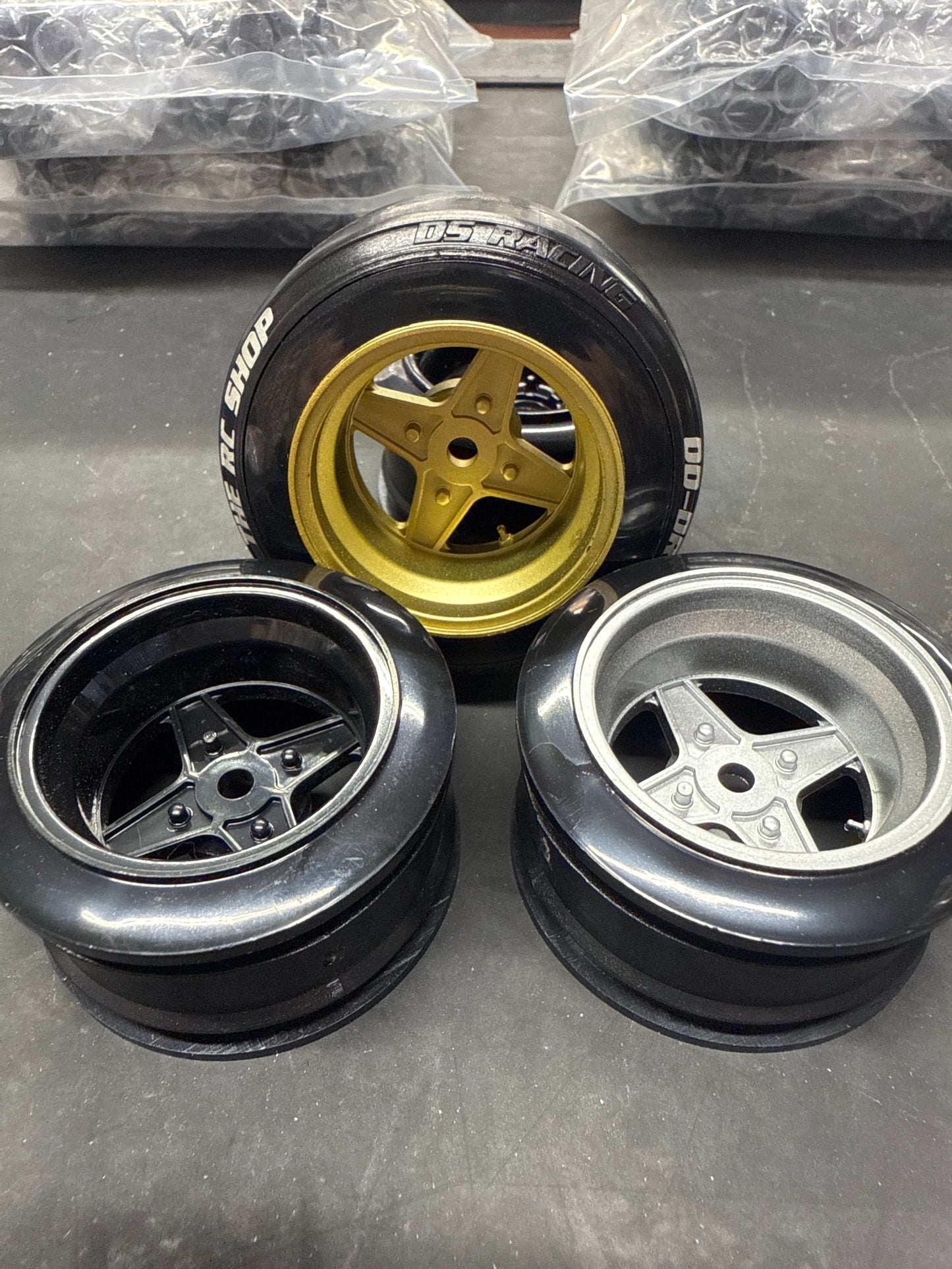 4pcs VINTAGE “Work Equip 01 “STYLE DRIFT  RC Car 1/10 Scale Plastic Wheels Rims 12mm Nut