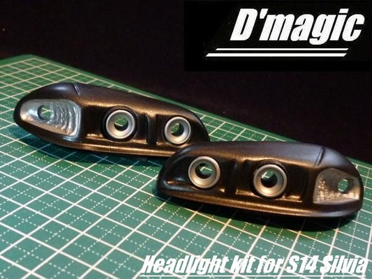 S14 ZENKI EURO (BLACK HOUSING) SILVIA HEADLIGHT KIT BUCKETS 5MM LED READY [D'MAGIC] DM5-200- the rc shop drdans