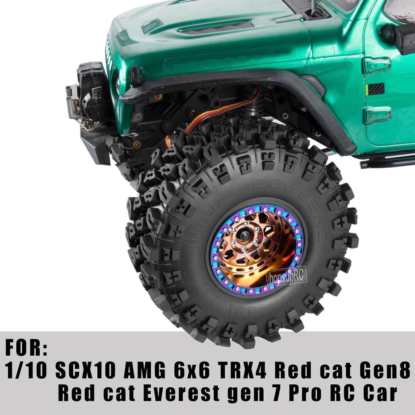 RC Aluminum 2.2IN Wheel Rim Beadlock Wheel Tires for 1/10 SCX10 90046 AX103007 SCX10 II SCX10 III TRX4 TRX6 Gen7 8 D90 VS4-10 MST CFX.Wheel Hub Rim Beadlock Heavy Duty.Bronze&Colour(4pcs)           | The RC Shop at Dr Dans