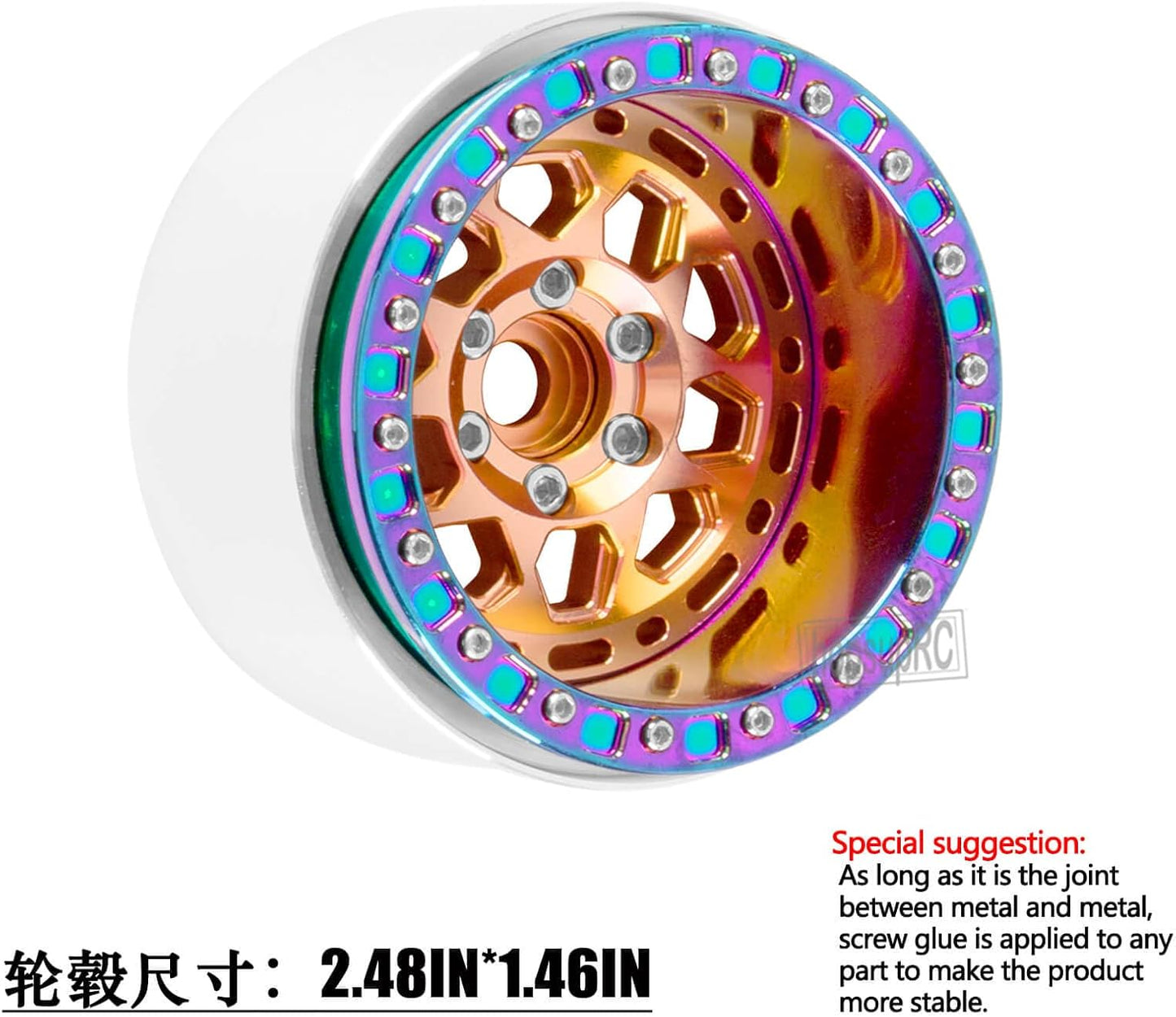 RC Aluminum 2.2IN Wheel Rim Beadlock Wheel Tires for 1/10 SCX10 90046 AX103007 SCX10 II SCX10 III TRX4 TRX6 Gen7 8 D90 VS4-10 MST CFX.Wheel Hub Rim Beadlock Heavy Duty.Bronze&Colour(4pcs)           | The RC Shop at Dr Dans