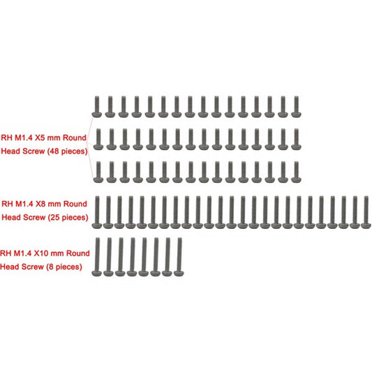 HRASXTF14SS  M1.4 Stainless Steel Full Screw Set (81): SCX24  | The RC Shop at Dr Dans