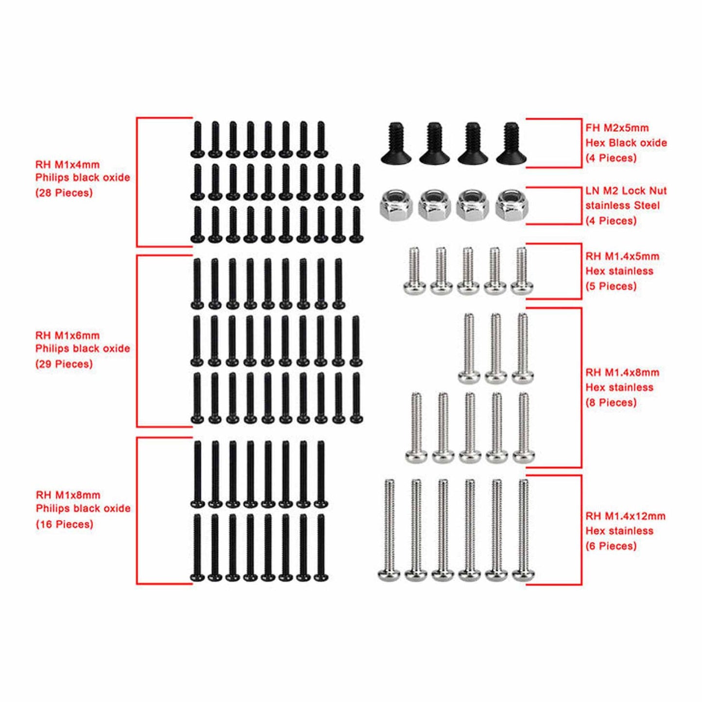 HRASXTY14SS  Steel Hardware Set, 1/30 Axial SCX30    | The RC Shop at Dr Dans