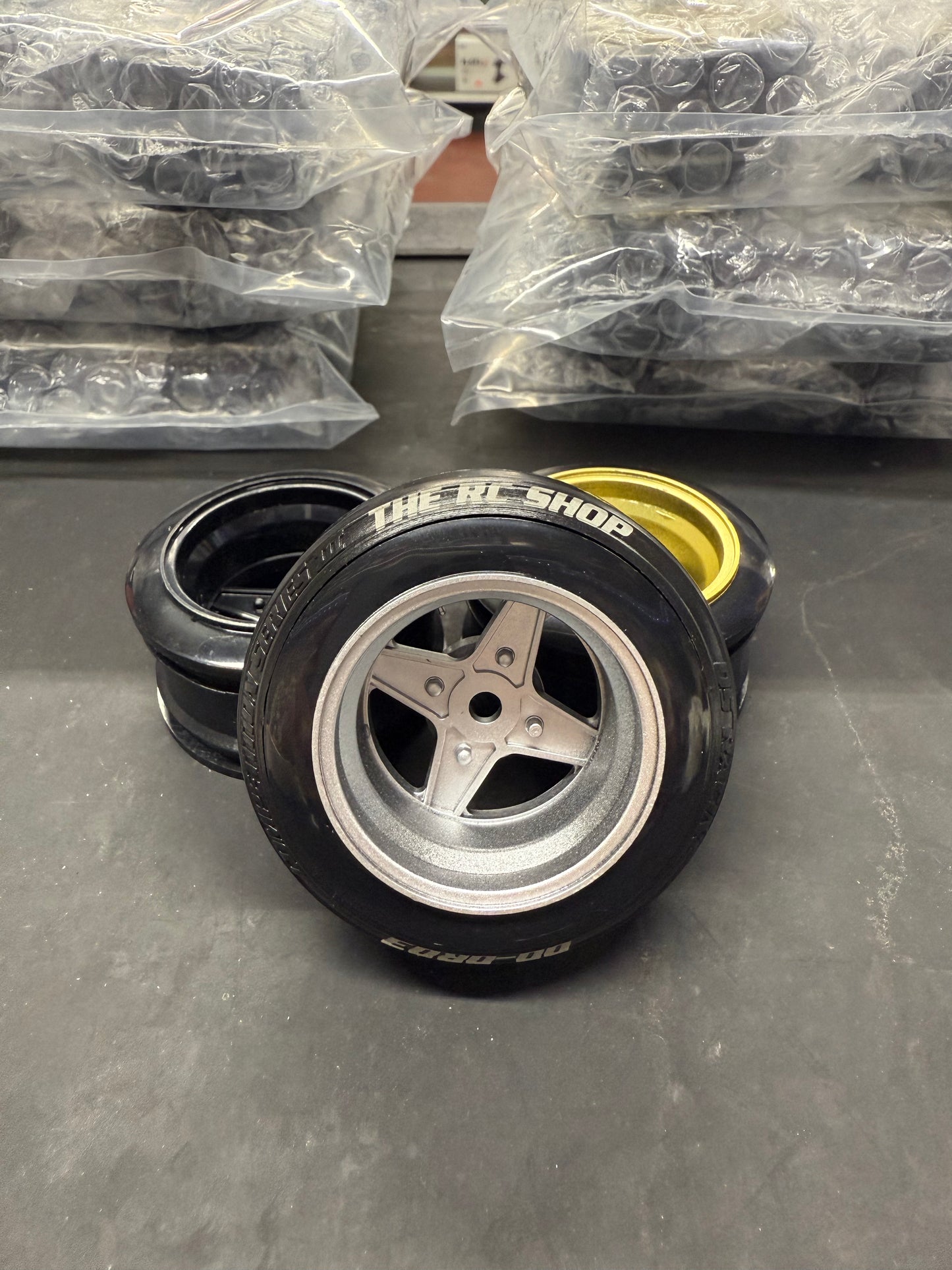 4pcs VINTAGE “Work Equip 01 “STYLE DRIFT  RC Car 1/10 Scale Plastic Wheels Rims 12mm Nut