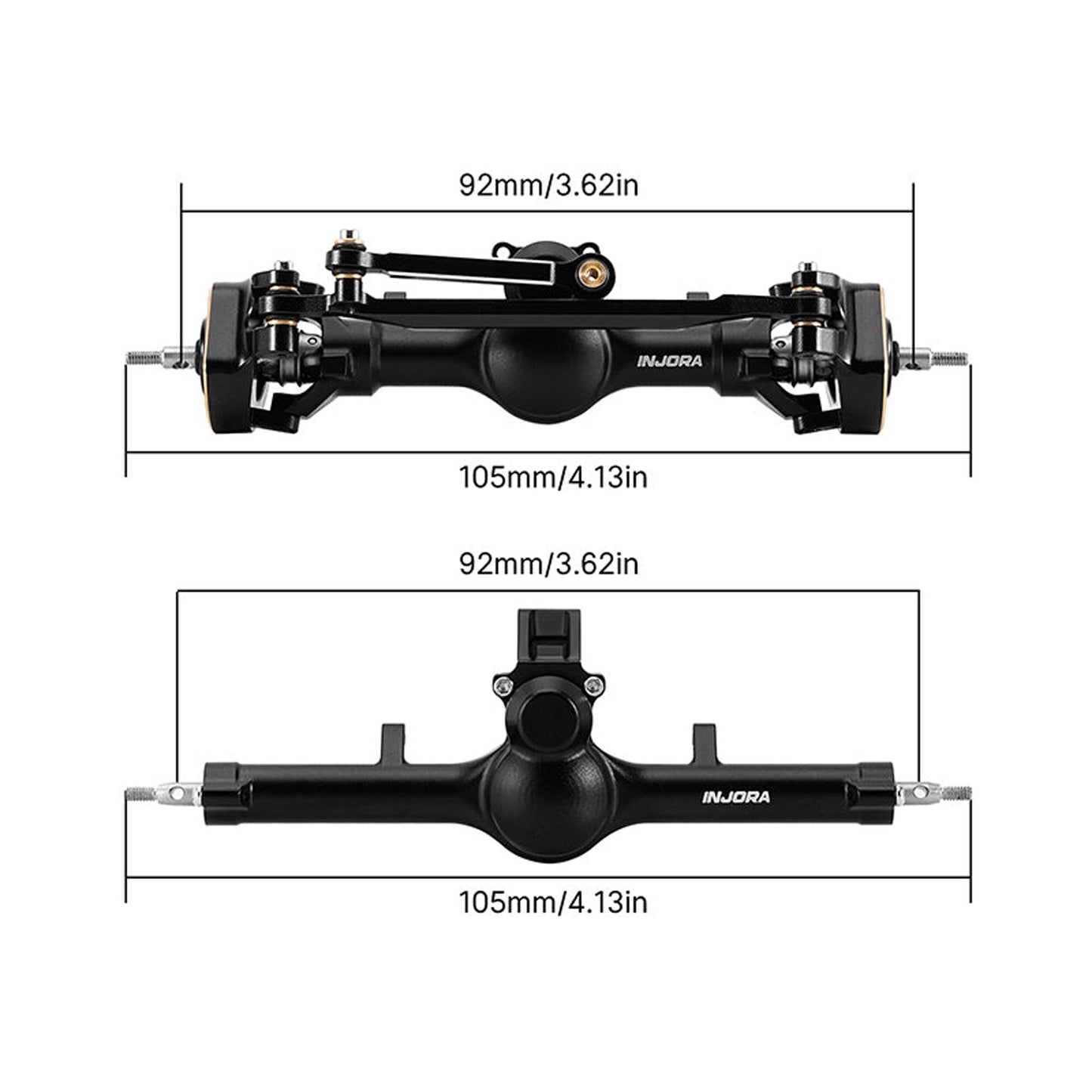 INJSCX24-190    Aluminum/ Brass Front & Rear +4mm Planet Axle Set 1/24 Axial SCX24    | The RC Shop at Dr Dans